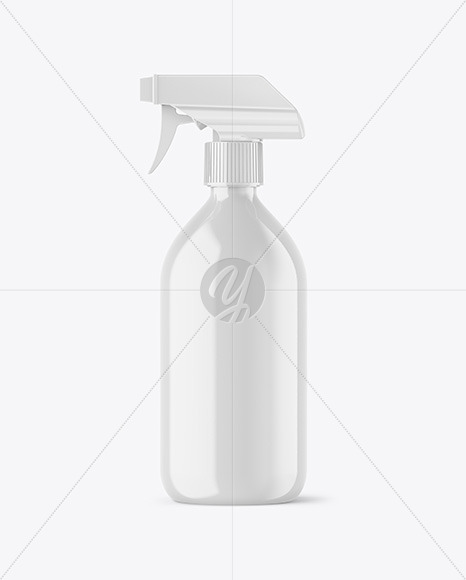 Glossy Spray Bottle Mockup