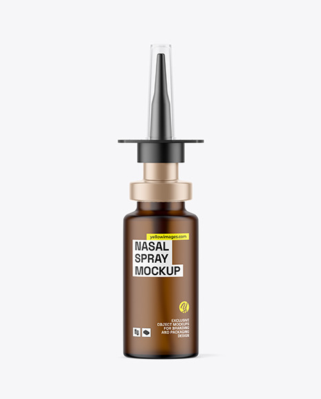 Forsted Amber Glass Nasal Spray Bottle Mockup