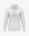 Full-Zip Raglan Hoodie Mockup - Front View