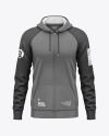 Full-Zip Raglan Hoodie Mockup - Front View