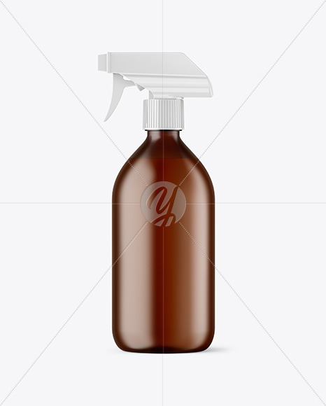 Frosted Amber Spray Bottle Mockup