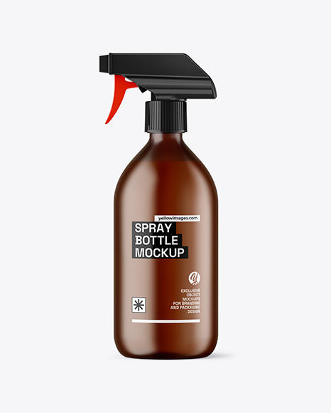 Frosted Amber Spray Bottle Mockup