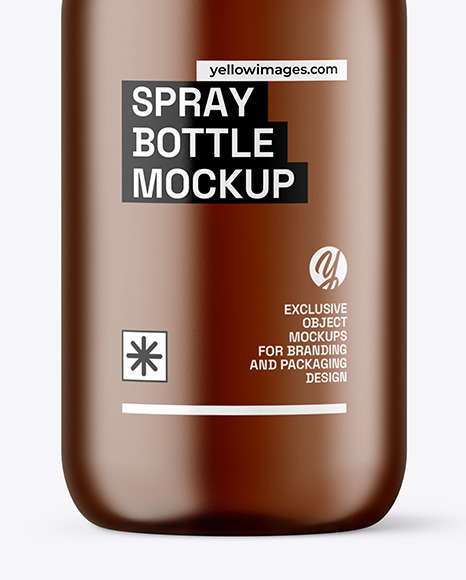 Frosted Amber Spray Bottle Mockup