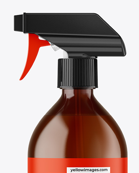 Amber Spray Bottle Mockup