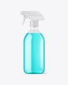 Clear Plastic Spray Bottle with Color Liquid Mockup