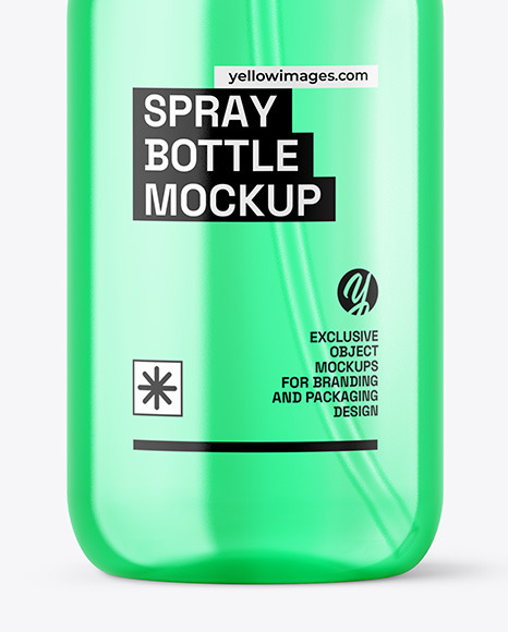 Clear Plastic Spray Bottle with Color Liquid Mockup