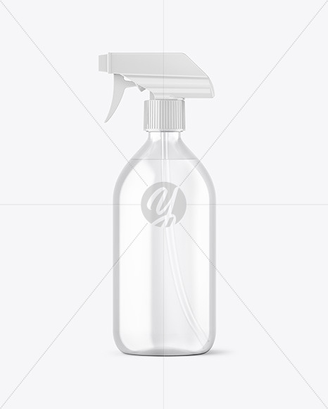 Clear Plastic Spray Bottle Mockup