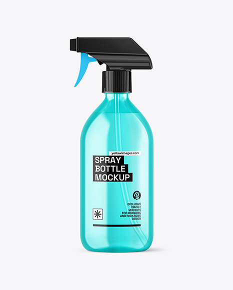 Clear Plastic Spray Bottle Mockup