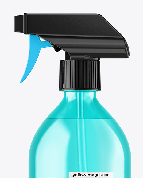 Clear Plastic Spray Bottle Mockup