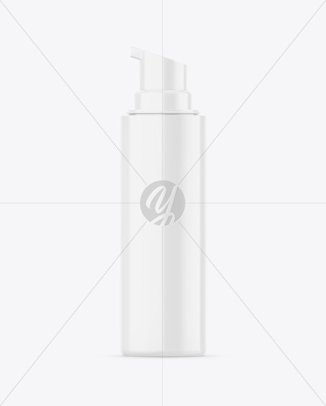 Glossy Cosmetic Bottle w/ Pump Mockup