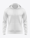 Men's Full-Zip Hoodie Mockup - Front View