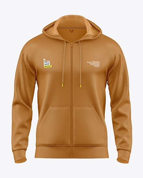 Men's Full-Zip Hoodie Mockup - Front View