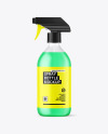 Frosted Plastic Spray Bottle with Color Liquid Mockup