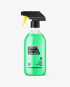 Frosted Plastic Spray Bottle with Color Liquid Mockup