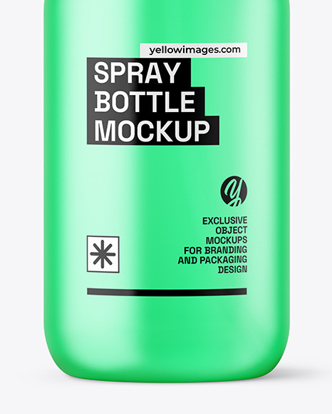 Frosted Plastic Spray Bottle with Color Liquid Mockup