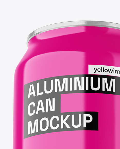 Aluminium Can With Glossy Finish Mockup