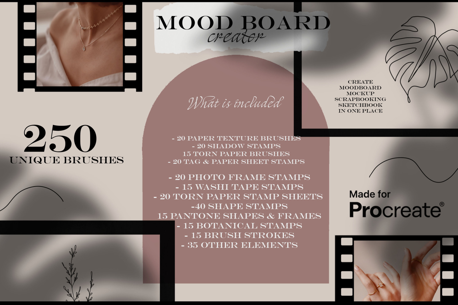 Moodboard creator kit for Procreate Moodboard creator kit for Procreate