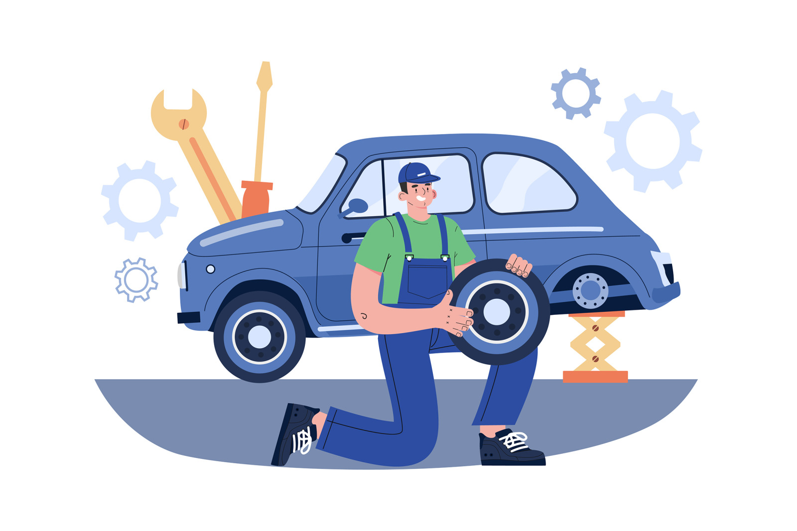 M475_Car Service Illustrations M475_Car Service Illustrations