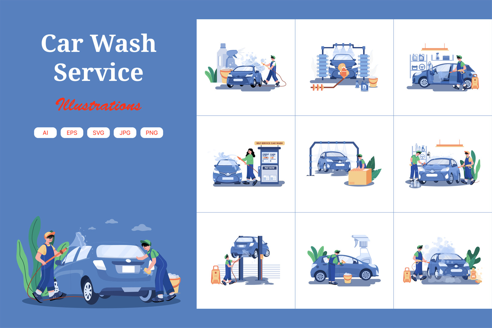 M476_Car Wash Service Illustrations