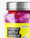 Plastic Bottle with Gummies Mockup