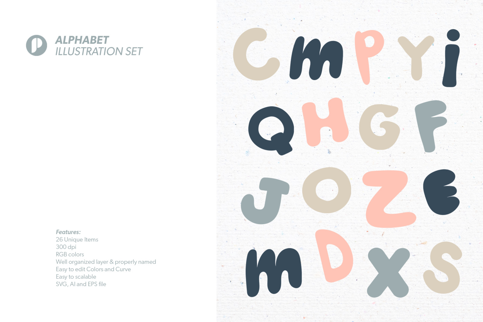 Fatty abstract alphabet illustration set Fatty abstract alphabet illustration set