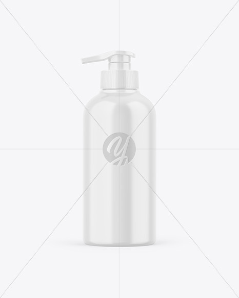 Glossy Bottle W/ Pump Mockup