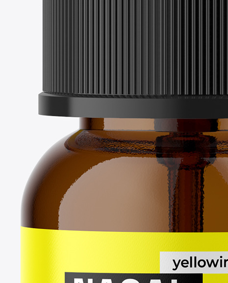 Amber Glass Nasal Spray Bottle Mockup