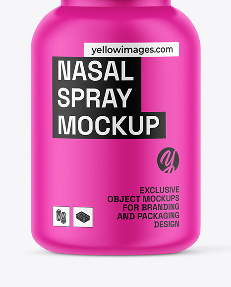 Matte Nasal Spray Bottle Mockup