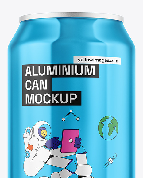 355ml Classic Can With Metallic Finish Mockup