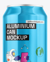 440ml Classic Can With Metallic Finish Mockup