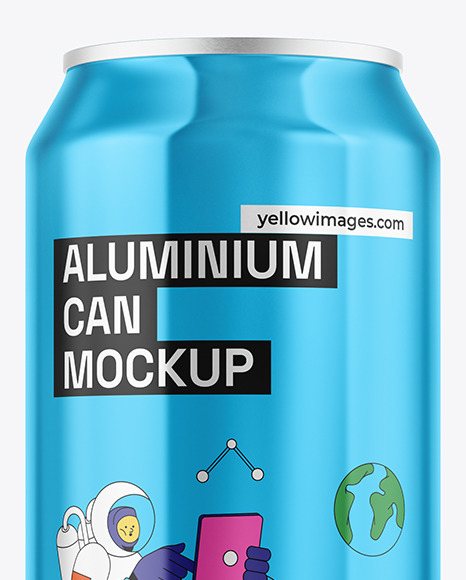 473ml Classic Can With Metallic Finish Mockup