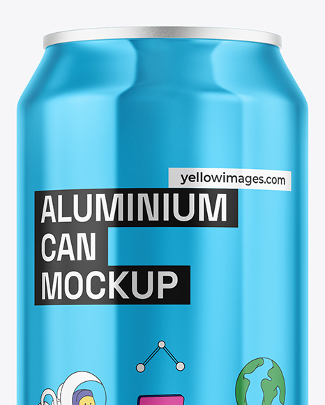 500ml Classic Can With Metallic Finish Mockup