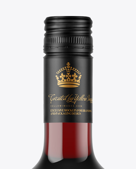 Clear Glass Red Wine Bottle Mockup