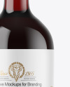 Clear Glass Red Wine Bottle Mockup