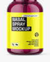 Colored Glass Nasal Spray Bottle Mockup