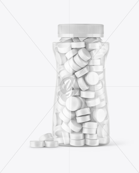 Plastic Bottle with Gummies Mockup Plastic Bottle with Gummies Mockup