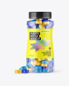 Plastic Bottle with Gummies Mockup Plastic Bottle with Gummies Mockup
