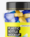 Plastic Bottle with Gummies Mockup Plastic Bottle with Gummies Mockup