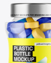 Plastic Bottle with Gummies Mockup Plastic Bottle with Gummies Mockup