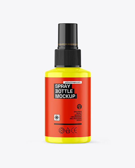 Glossy Spray Bottle Mockup