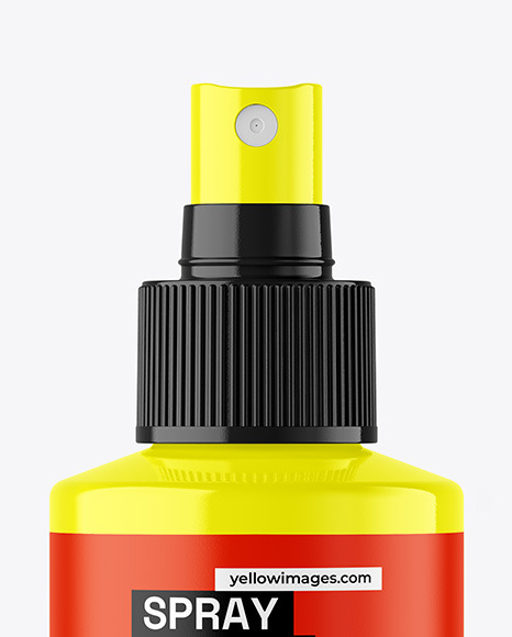 Glossy Spray Bottle Mockup