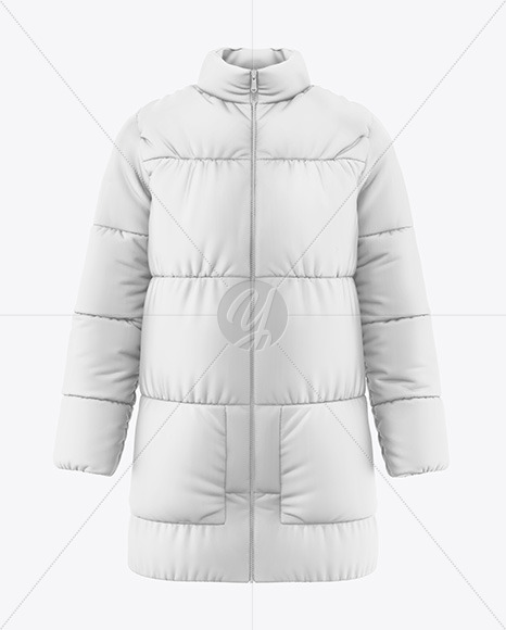 Woman's Oversize Down Jacket Mockup - Front View