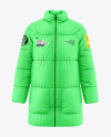 Woman's Oversize Down Jacket Mockup - Front View