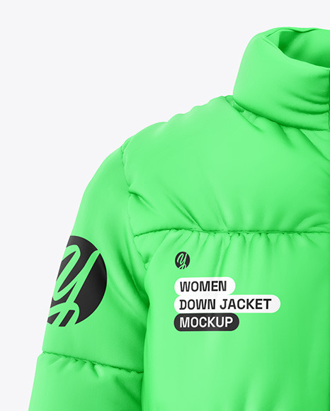 Woman's Oversize Down Jacket Mockup - Front View