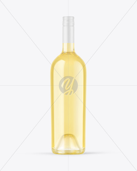 Clear Glass White Wine Bottle Mockup