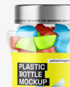 Plastic Bottle with Gummies Mockup