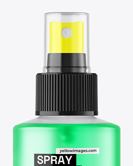 Frosted Plastic Spray Bottle with Color Liquid Mockup