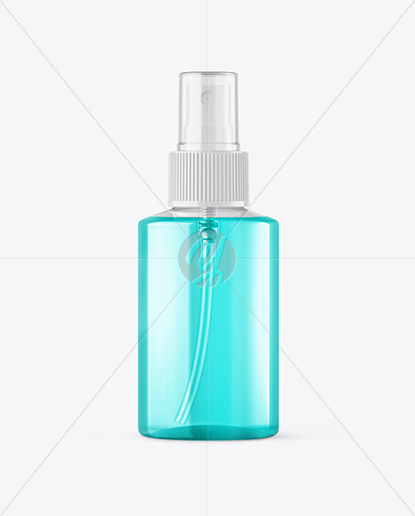 Clear Spray Bottle with Color Liquid Mockup