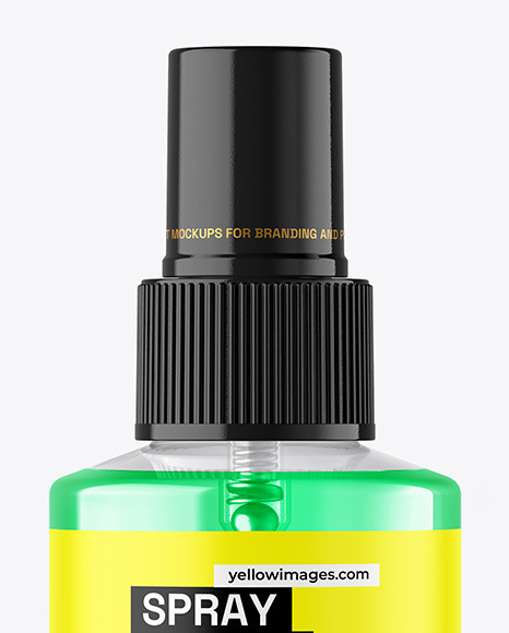 Clear Spray Bottle with Color Liquid Mockup