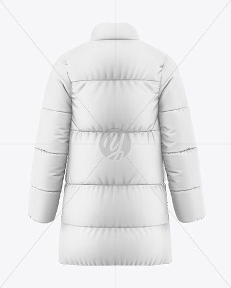 Woman&#039;s Oversize Down Jacket Mockup - Back View